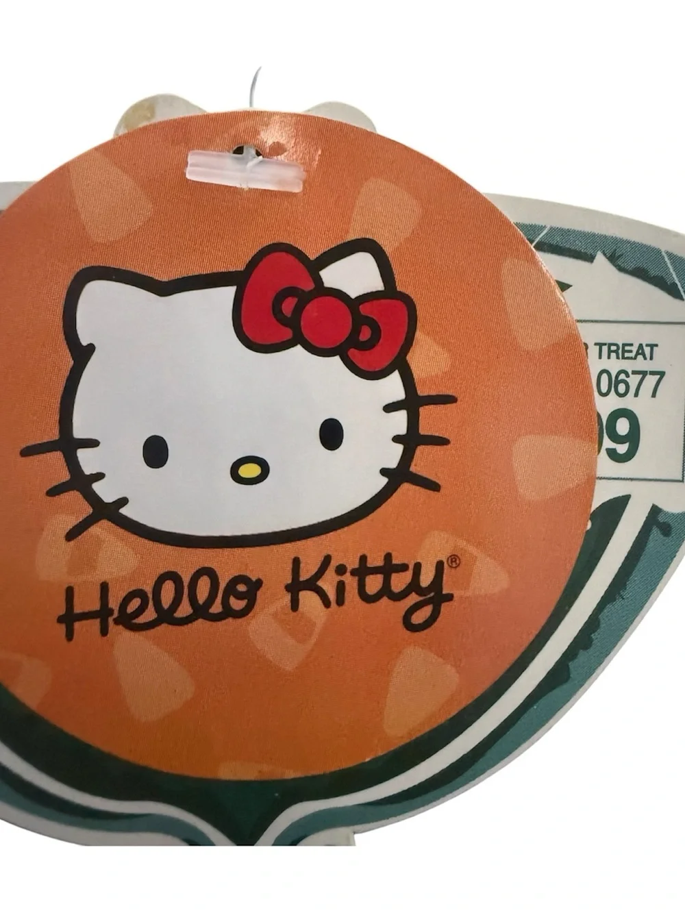 Sanrio Hello Kitty Black Plush Basket with Purple Star Bow